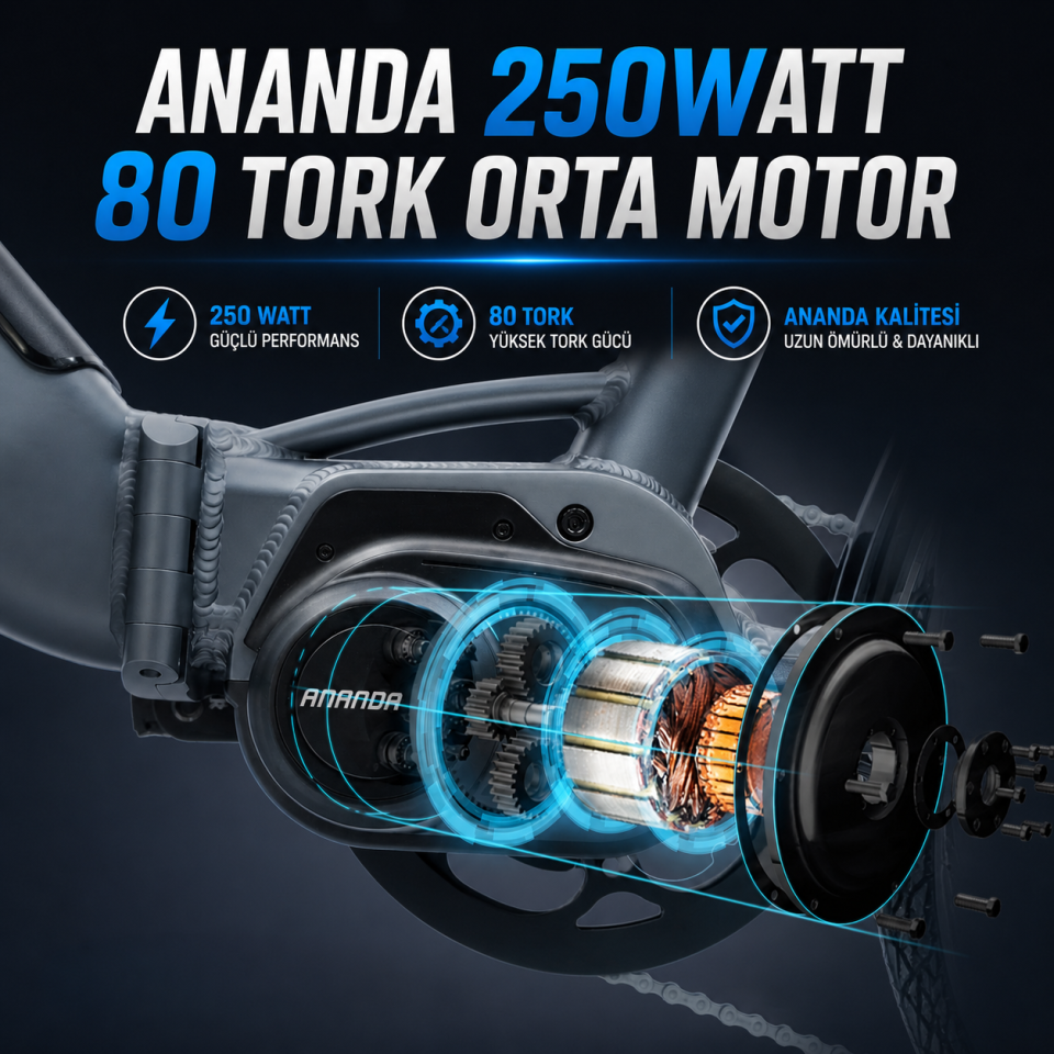 AsVIVA B14T 28 Jant Orta Motorlu Hollanda Elektrikli Bisiklet